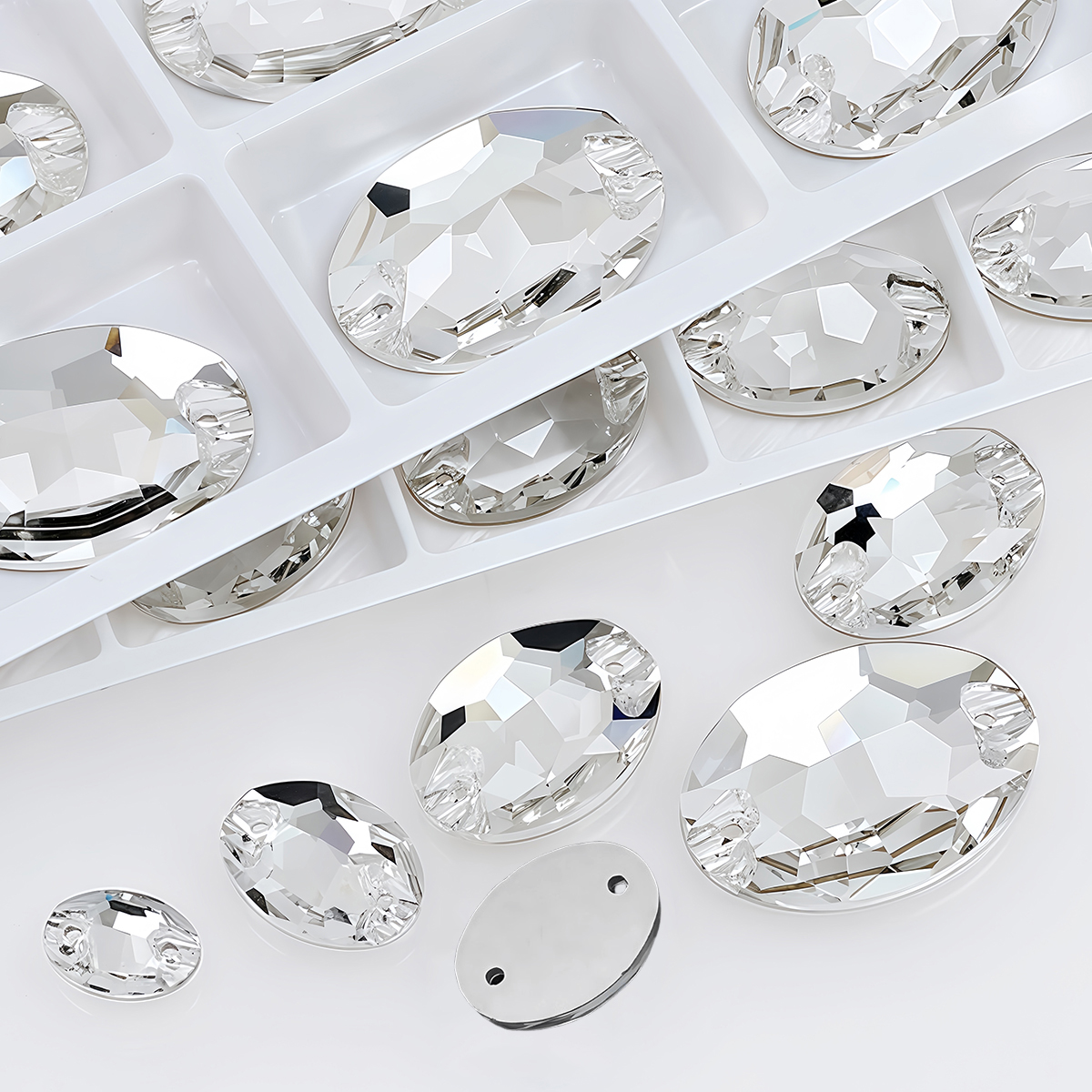Women Bags Louis Vuitton - Oval Ellipse Crystal Clear Glass Rhinestone