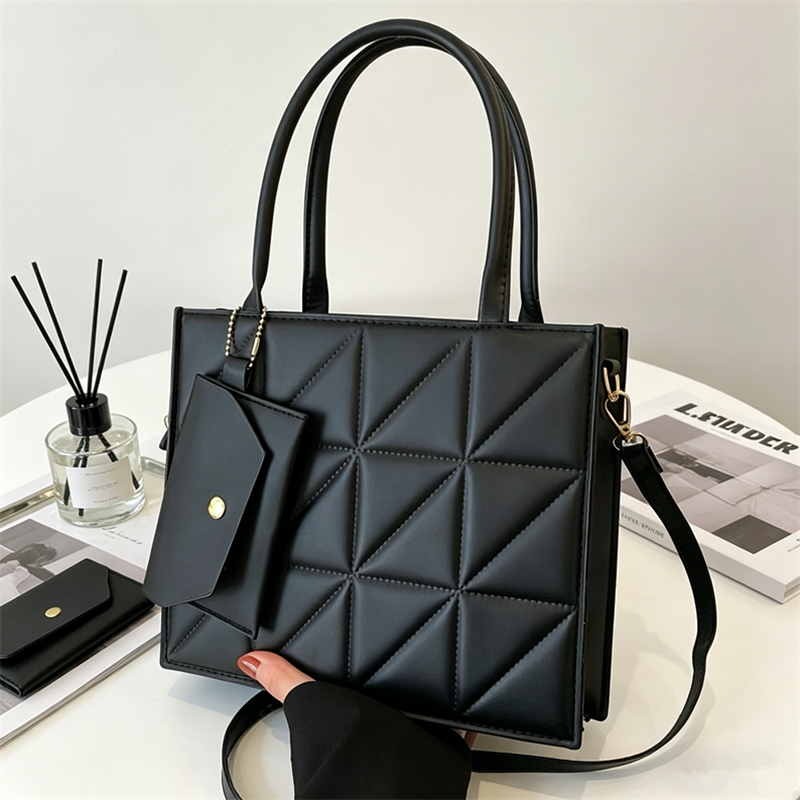 Top Handle Structured - Stylish Quilted Tote Bag, Structured Top
