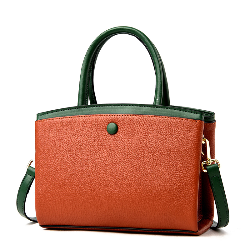 Top Handle Structured - Portable Tote Bag genuine leather structured