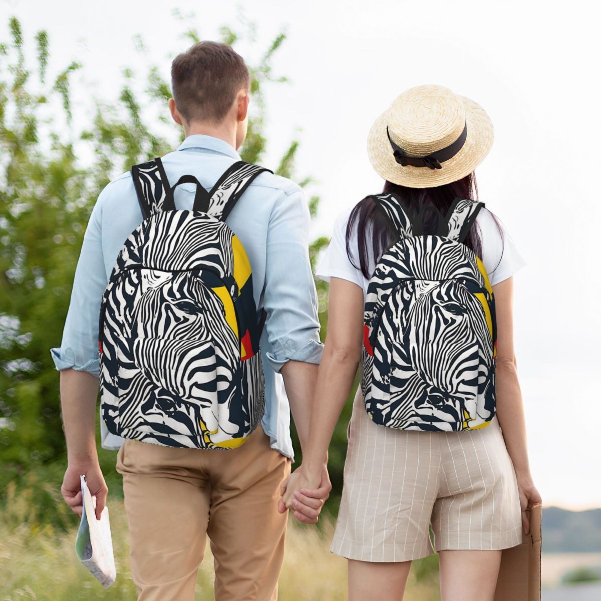 Women Bags Vector - Zebra Logo, Geometric, Vector, Backpack Student
