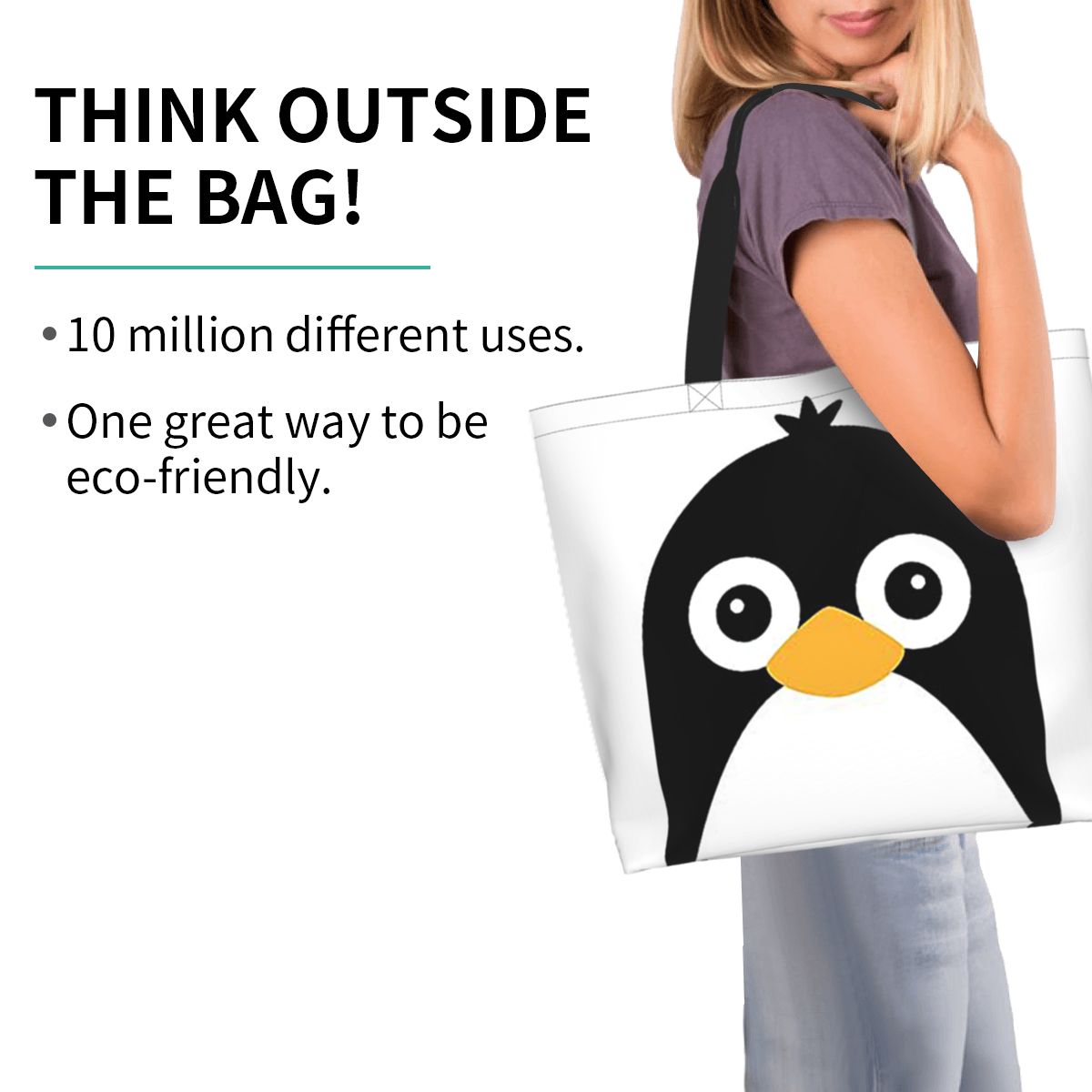 Cute Vector Penguin Shopping T - Women Bags Vector avaliação e preço