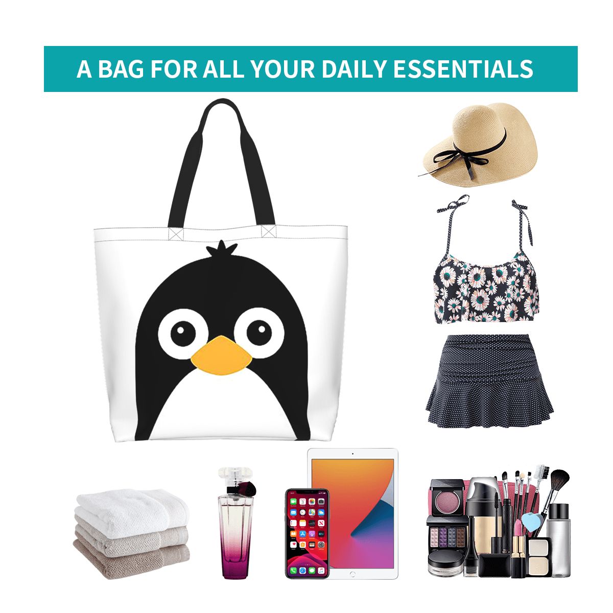 Cute Vector Penguin Shopping T - Women Bags Vector avaliação e preço