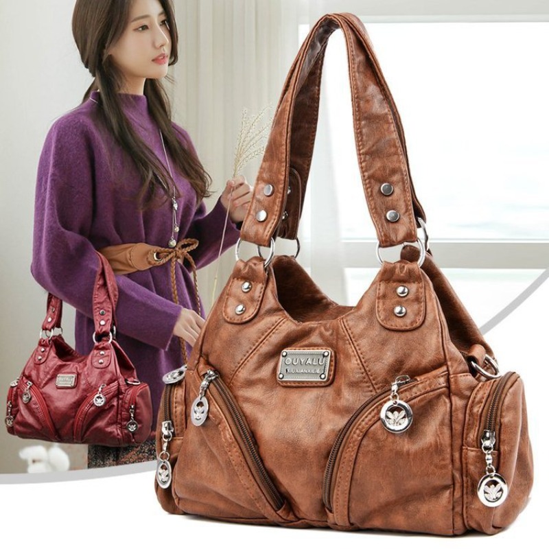 Cross-border Retro Soft Leathe - Women Bags Amazon avaliação e preço