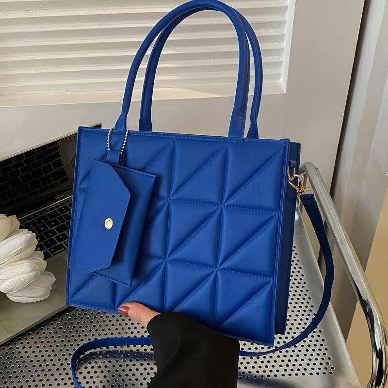 Stylish Quilted Tote Bag, Stru - Top Handle Structured avaliação e preço