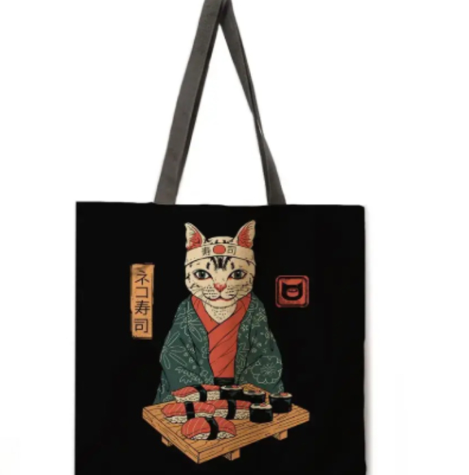 Cute Cat Tote Bag Japanese Sus - Women'S Japanese Bags avaliação e preço