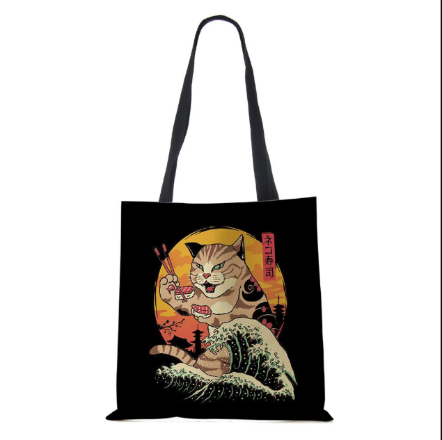 Cute Cat Tote Bag Japanese Sus - Women'S Japanese Bags avaliação e preço