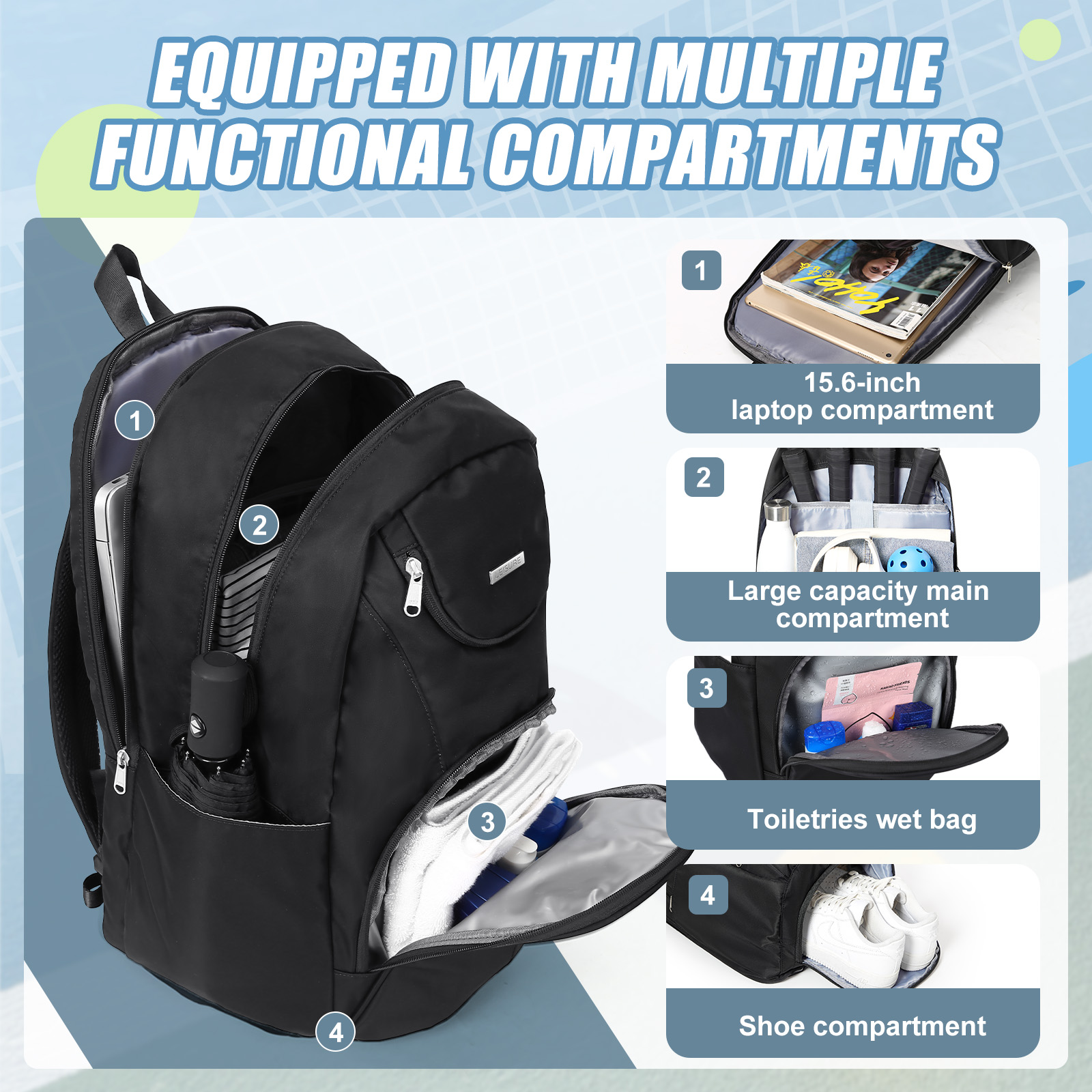 Tennis Bag Tennis Backpack 2 R - Women Bags Casual avaliação e preço