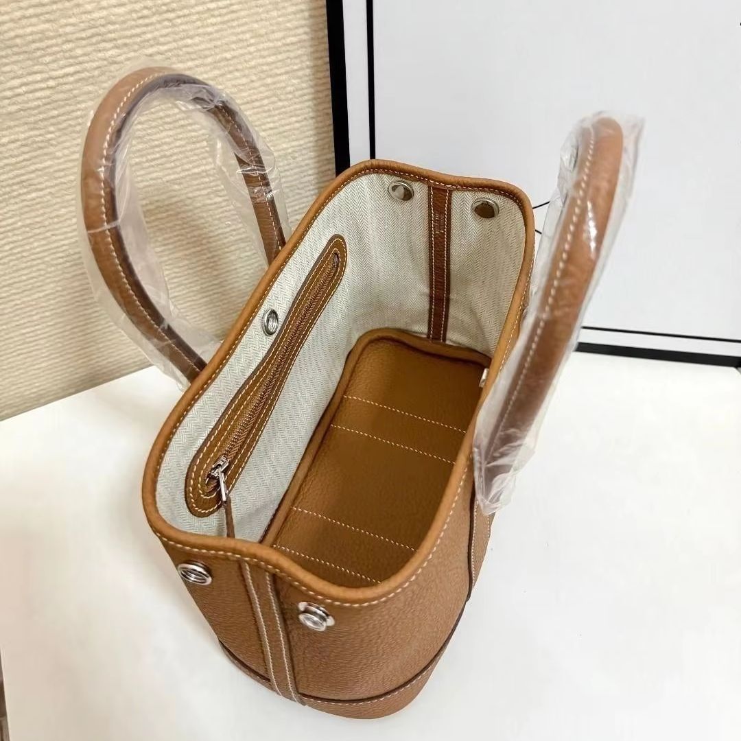 Tan pebbled leather tote bag w - Top Handle Structured avaliação e preço