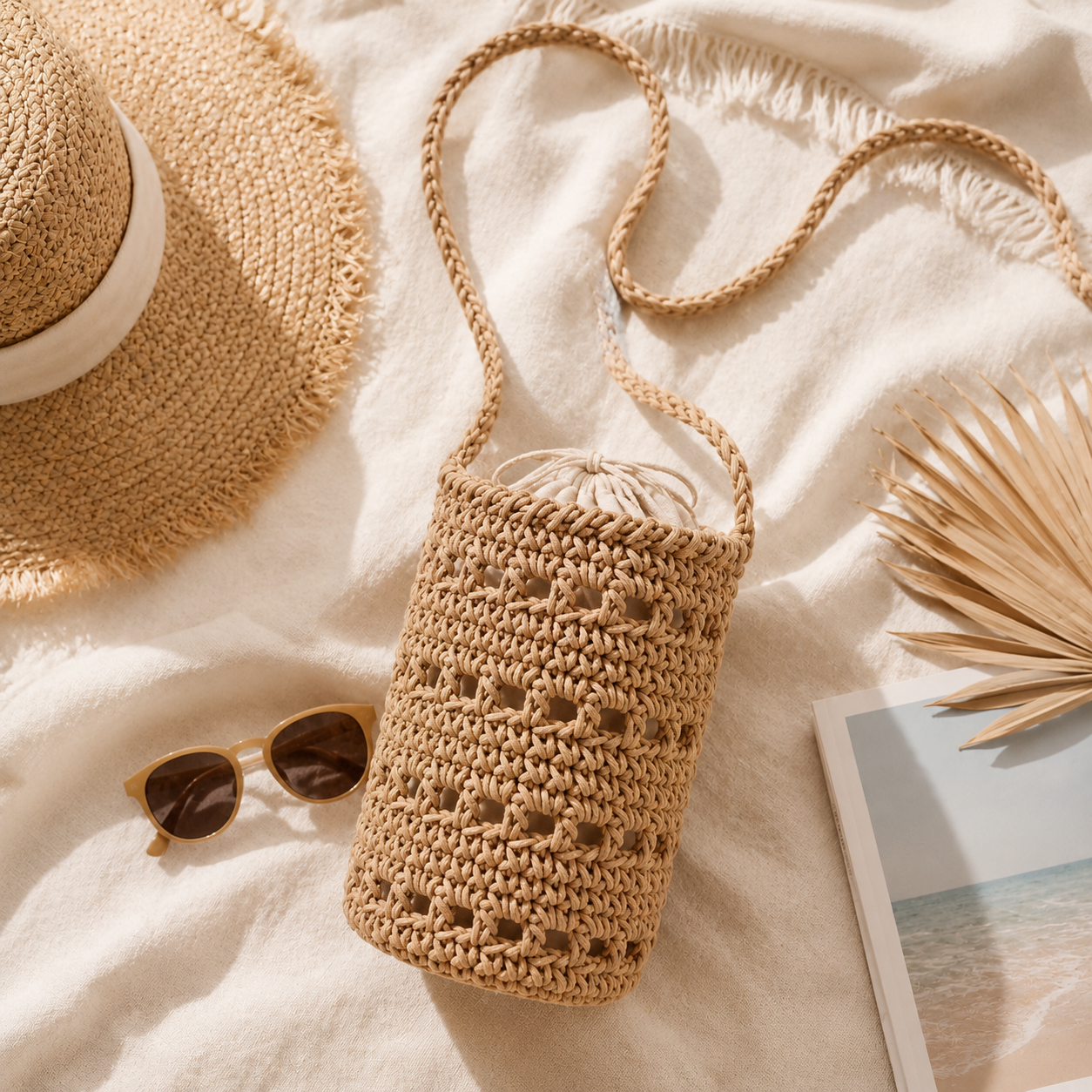 Colorful Crochet Bucket Bag Ho - Women Bags Casual avaliação e preço
