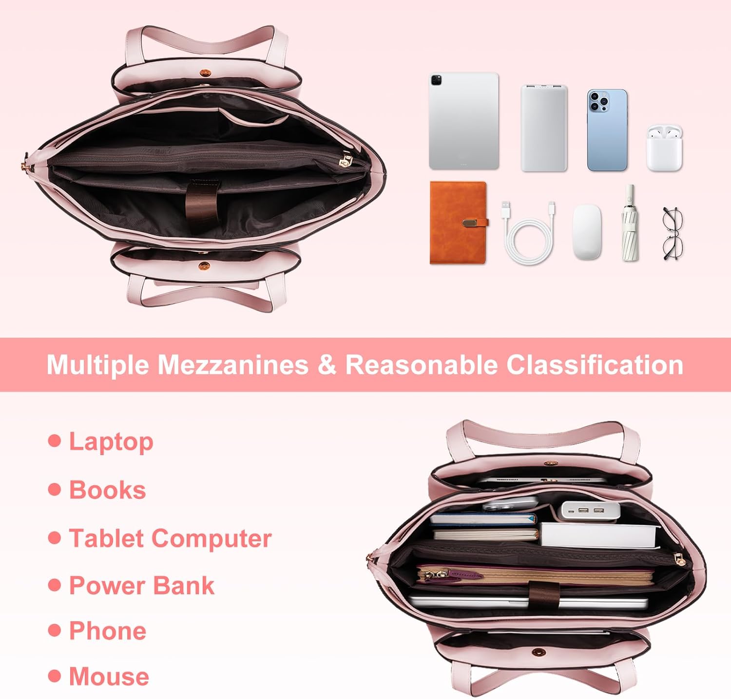 Laptop Tote Bag PU Leather Wom - Women Bags Pk avaliação e preço