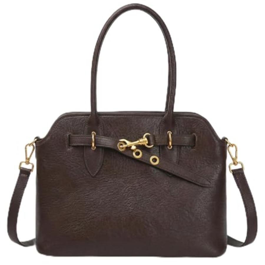 Genuine Leather Satchel Crossb - Top Handle Structured avaliação e preço