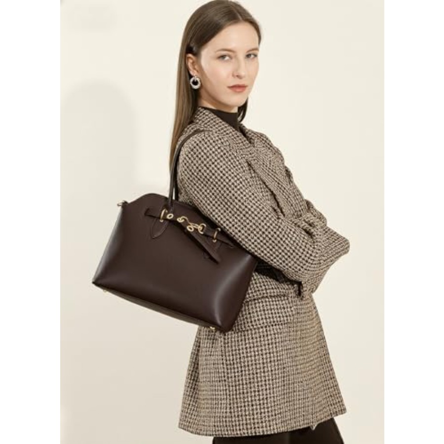 Genuine Leather Satchel Crossb - Top Handle Structured avaliação e preço