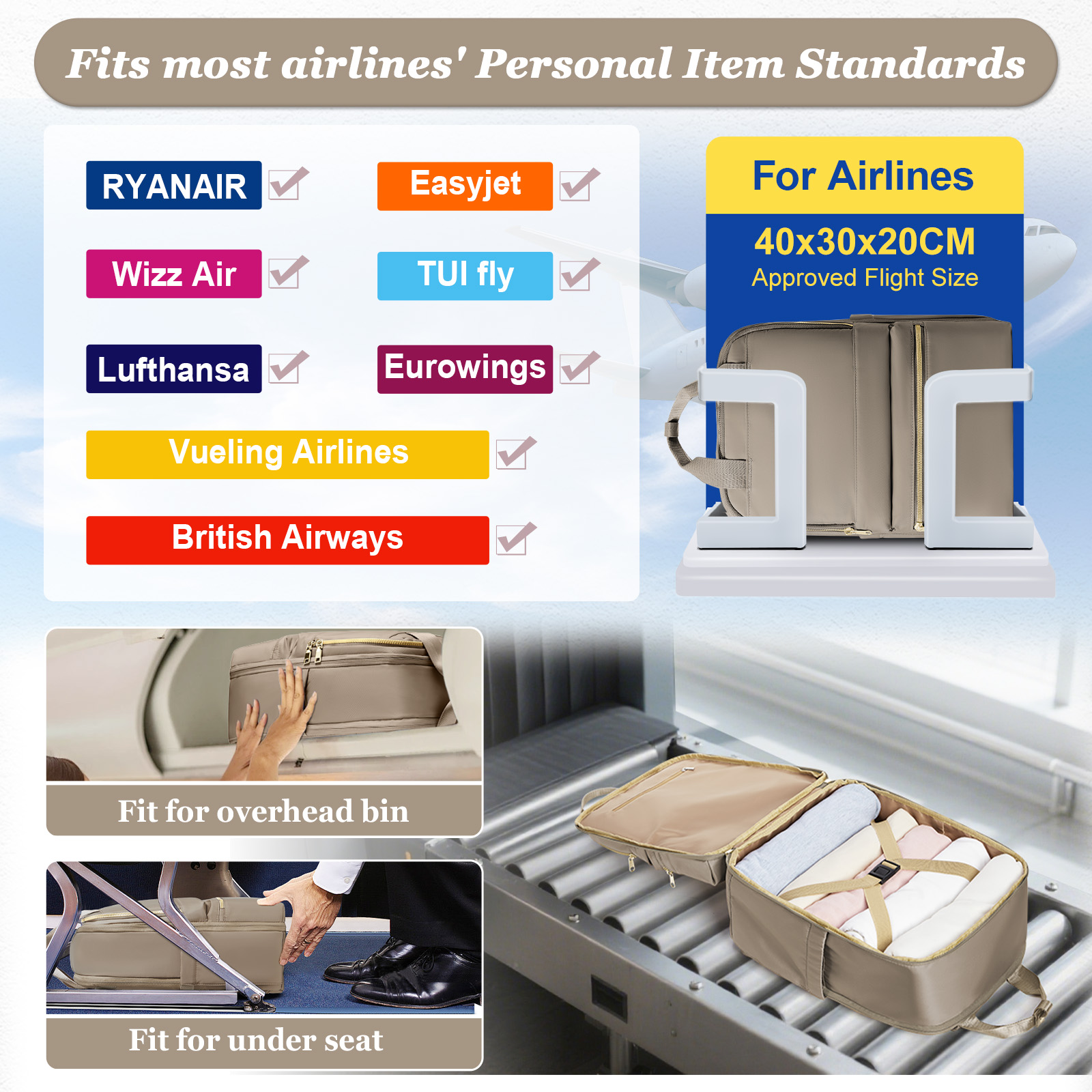 Ryanair 40x30x20 Travel Backpa - Women Bags Casual avaliação e preço
