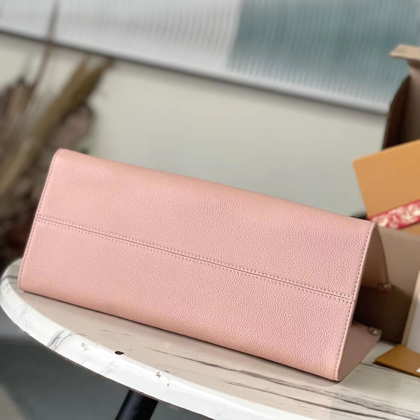 Blush pink granular leather st - Top Handle Structured avaliação e preço