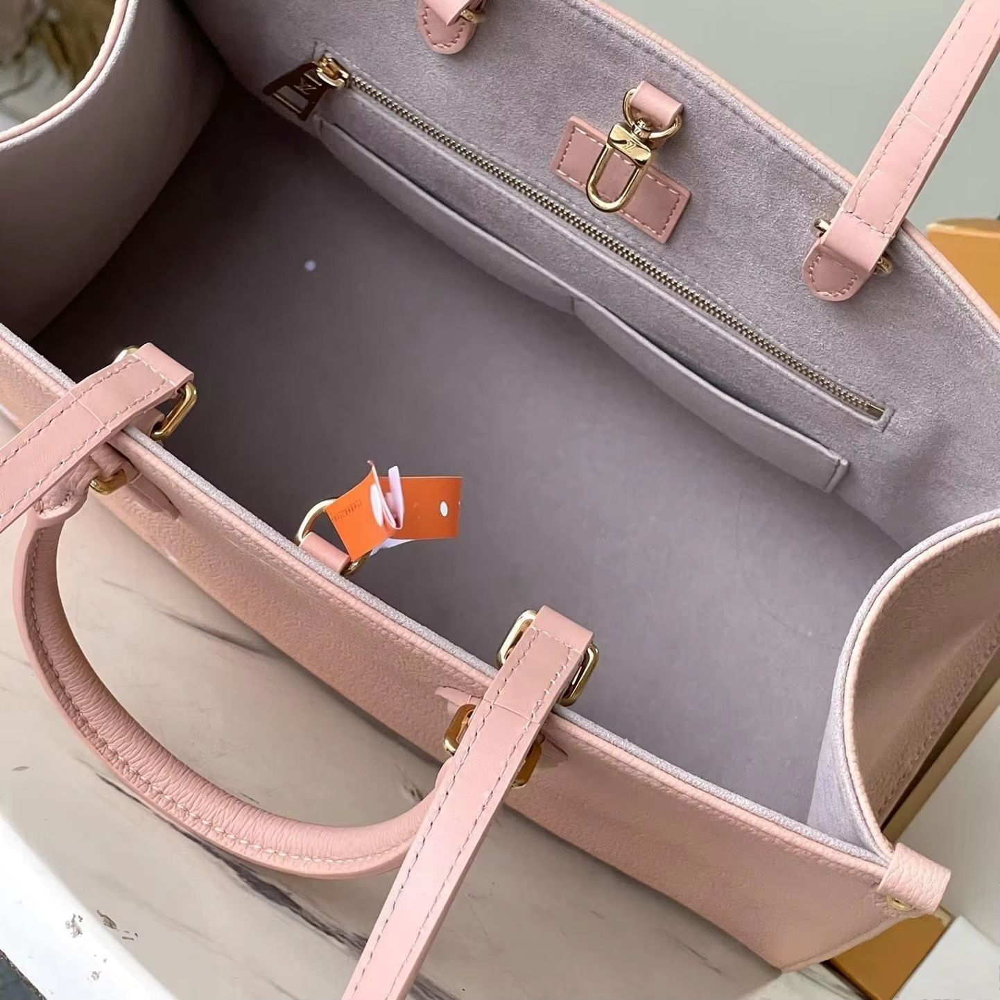 Blush pink granular leather st - Top Handle Structured avaliação e preço