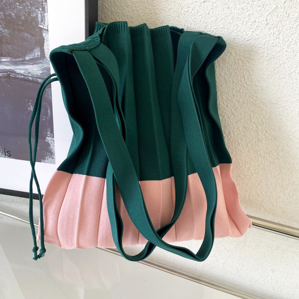 Knitted Foldable Storage Handb - Women Bags In Trend avaliação e preço