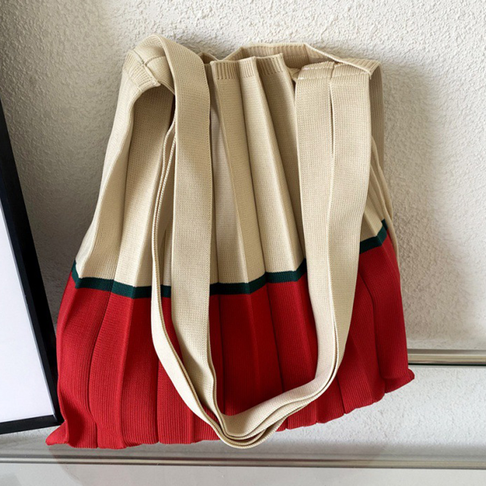 Knitted Foldable Storage Handb - Women Bags In Trend avaliação e preço