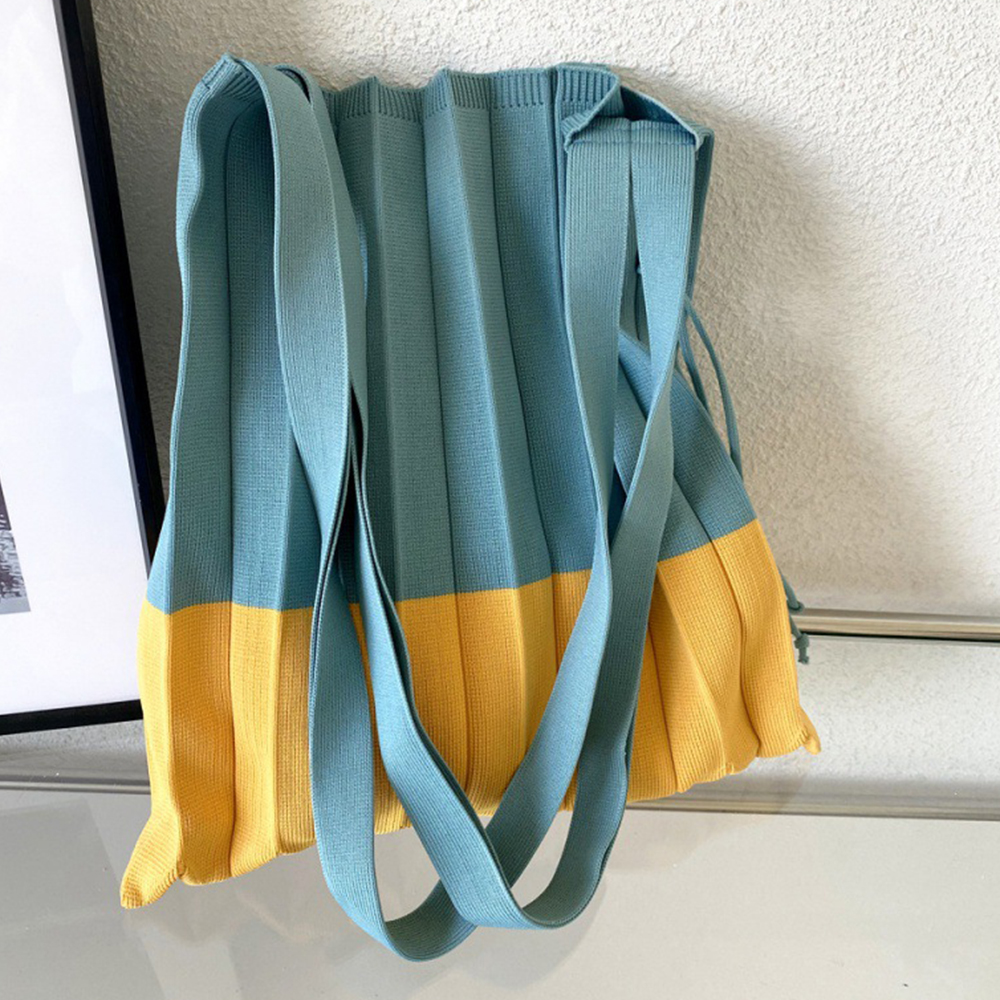 Knitted Foldable Storage Handb - Women Bags In Trend avaliação e preço