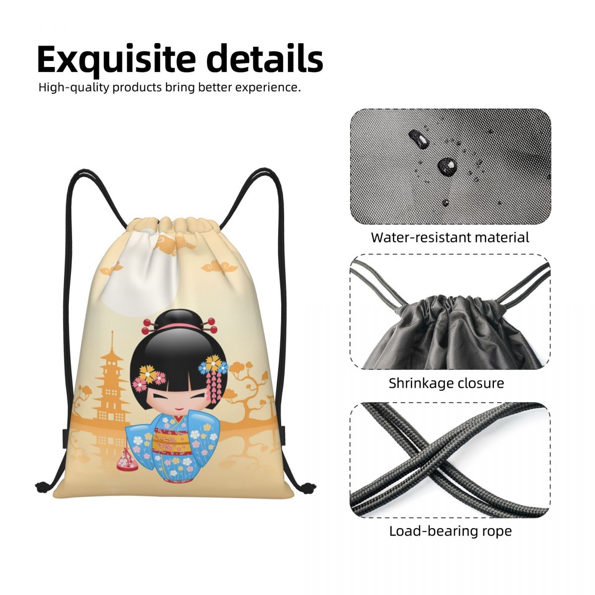 Japanese Maiko Kokeshi Doll Dr - Women Bags Vector avaliação e preço