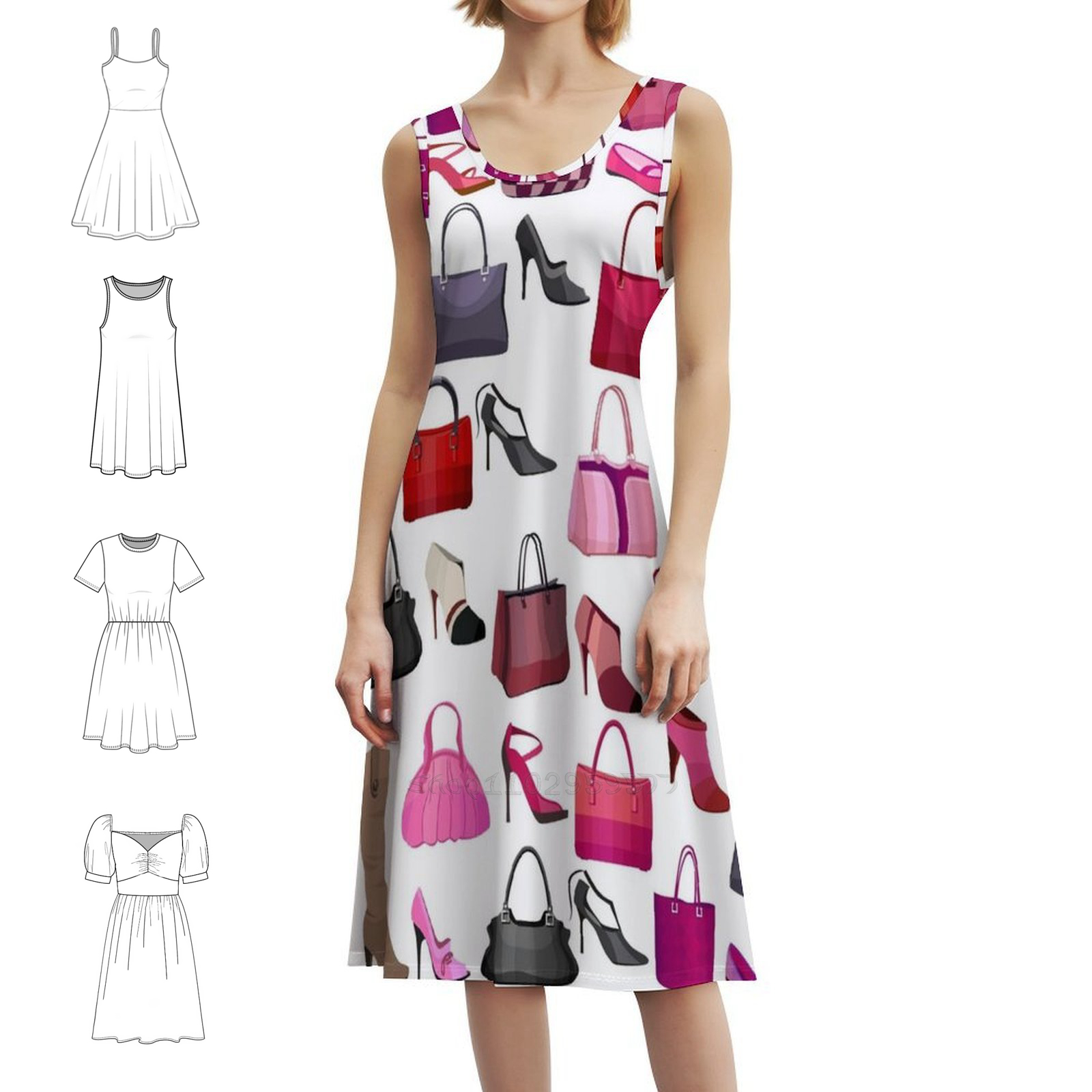 Seamless Pattern With Womans B - Women Bags Vector avaliação e preço