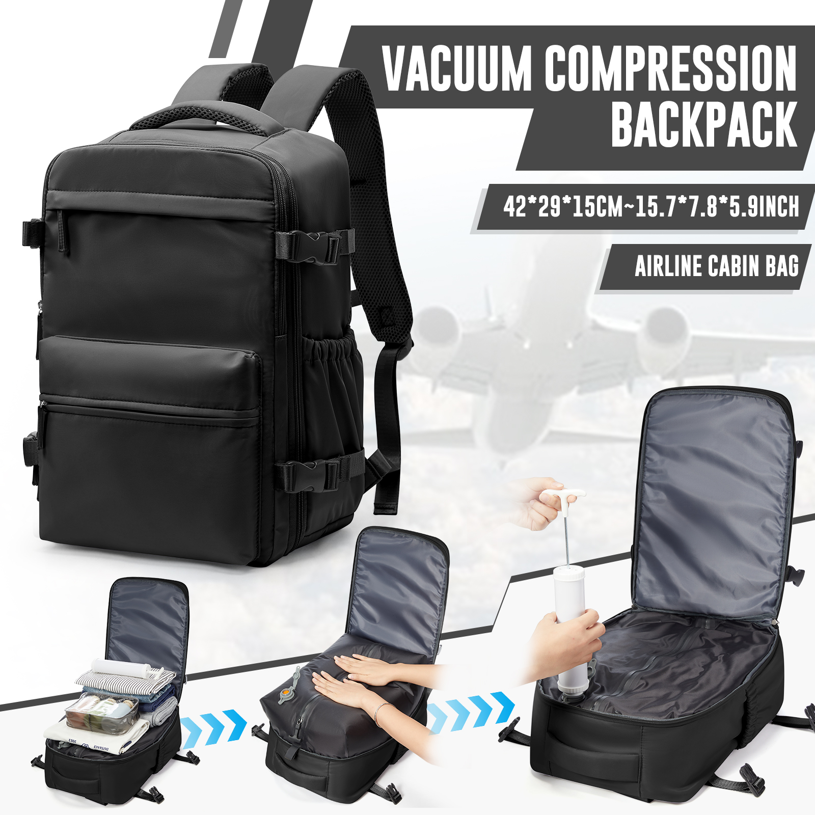 Vacuum Backpack, Travel Backpa - Women Bags Casual avaliação e preço