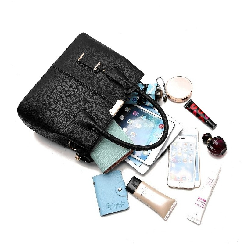 PU Leather Top-Handle Bag Stru - Top Handle Structured avaliação e preço