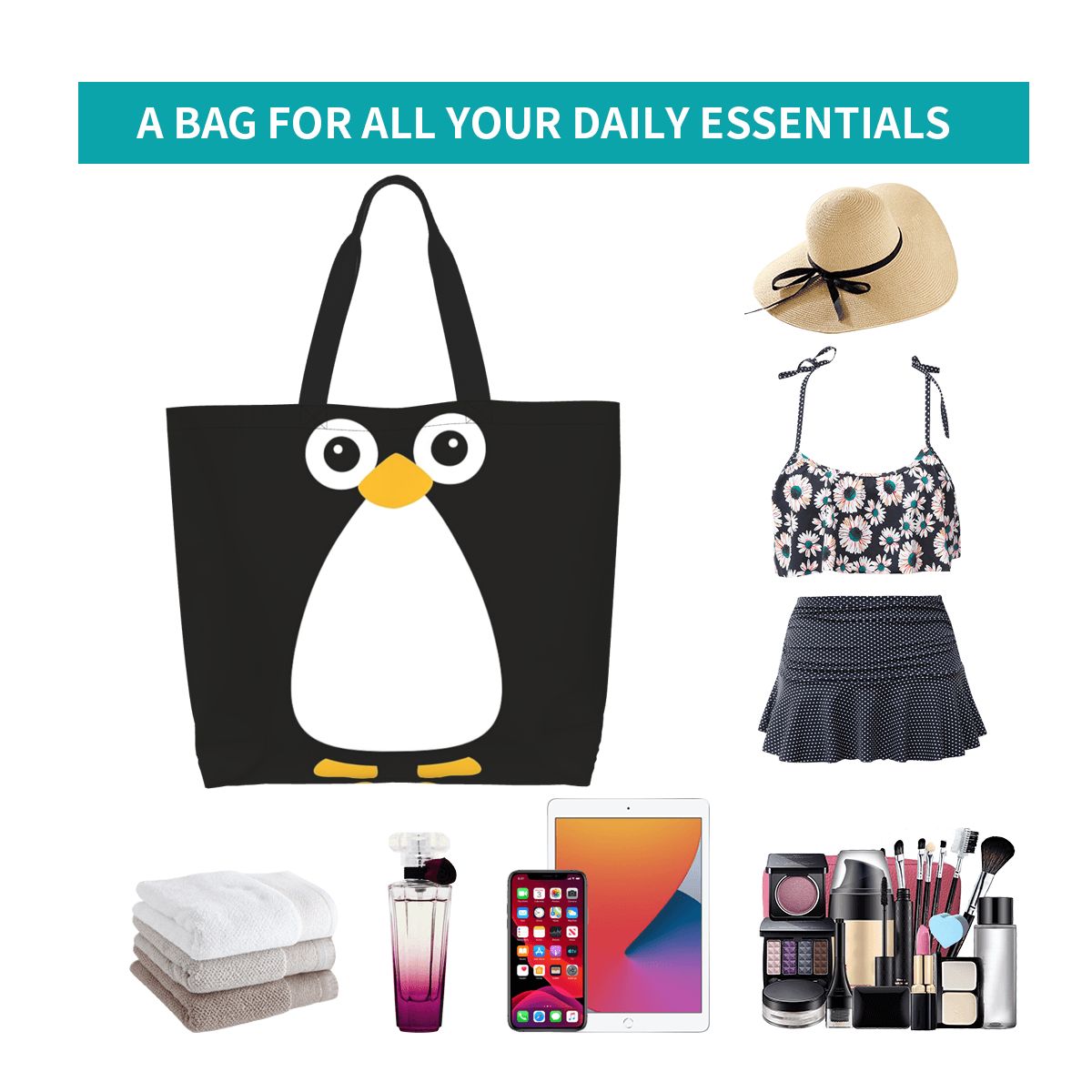 Cute Vector Penguin Shopping T - Women Bags Vector avaliação e preço