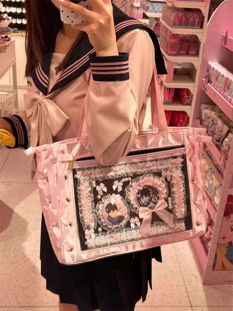 New Y2K Sweet Lolita Pink Ita  - Women'S Japanese Bags avaliação e preço